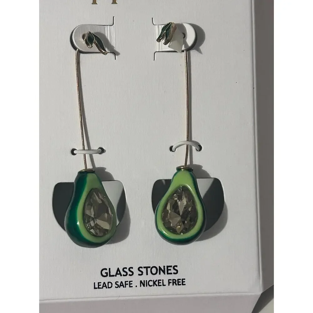 Piper K Avocado Party Preppy Casual Festival Whimsical Cuff 2.5” Dangle Earrings